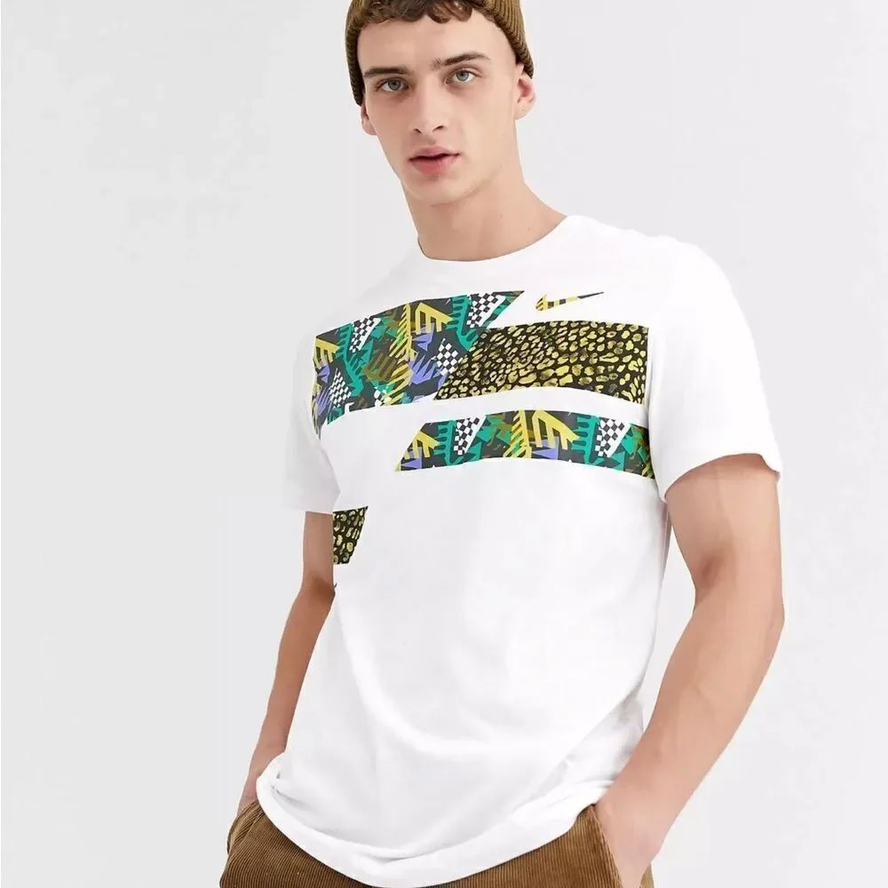 Nike Training Dry t-shirt in white with tribal print